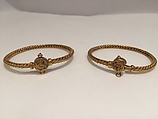 Bracelet, One of a Pair, Gold wire